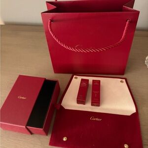 Cartier Red Fragrance with travel pouch, box, and bag